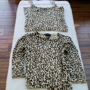 Animal print cashmere sweater set